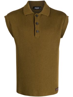 Dsquared2 ribbed-knit polo top - Green