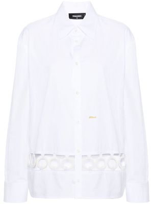 Dsquared2 ring-hardware cotton shirt - White