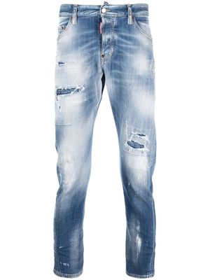 Dsquared2 ripped-detail tapered jeans - Blue