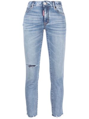 Dsquared2 ripped-detailing cropped jeans - Blue