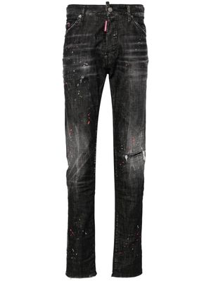 Dsquared2 ripped mid-rise tapered jeans - Black