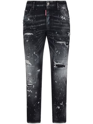 Dsquared2 ripped paint-splatter jeans - Black