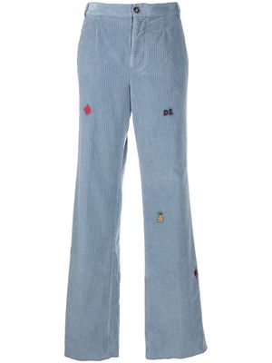 Dsquared2 Roadie embroidered wide-leg pants - Blue