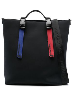 Dsquared2 rubberised-logo strap tote bag - Black