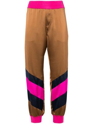 Dsquared2 rubberised-logo stripe-detail trousers - Brown