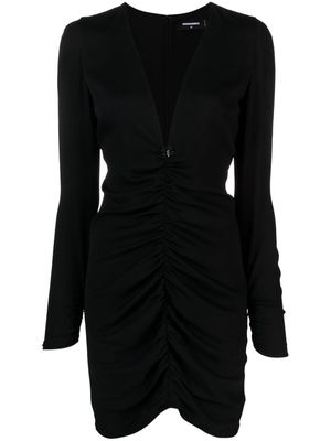 Dsquared2 ruched-bodice V-neck minidress - Black