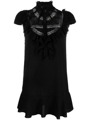 Dsquared2 ruffled-detail high neck dress - Black