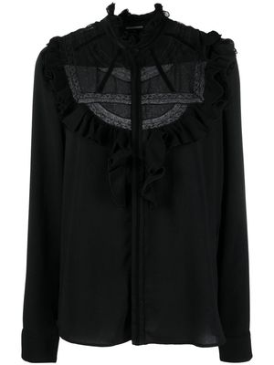 Dsquared2 ruffled long-sleeved blouse - Black