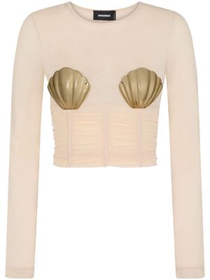 Dsquared2 seashell-detail cropped top - Pink
