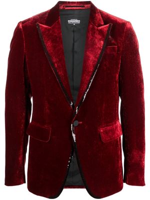 Dsquared2 sequin-embellished velvet blazer - 229 RED