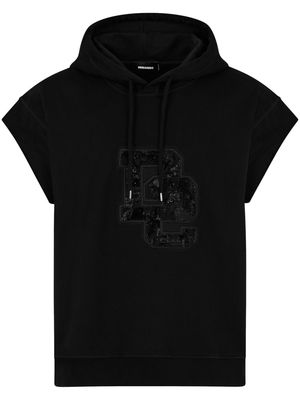Dsquared2 sequin-logo cotton hoodie - Black