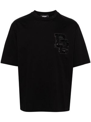 Dsquared2 sequinned logo-patch T-shirt - Black