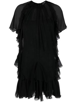 Dsquared2 sheer-overlay ruffled dress - Black