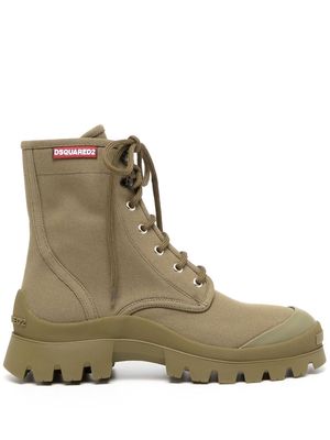 Dsquared2 side logo-patch boots - Green