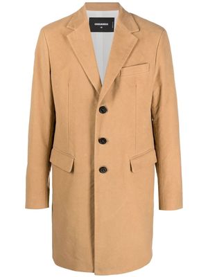 Dsquared2 single-breasted cotton coat - Brown