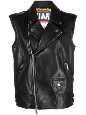 Dsquared2 sleeveless biker jacket - Black