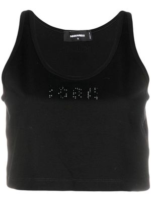 Dsquared2 sleeveless logo-embellished crop top - Black
