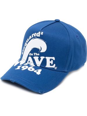 Dsquared2 slogan-print distressed-effect cap - Blue