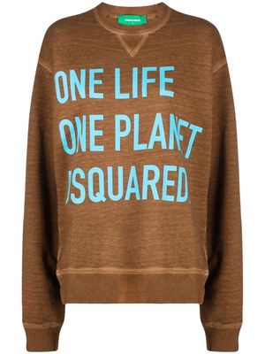 Dsquared2 slogan-print sweatshirt - Brown