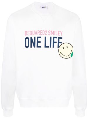 Dsquared2 Smiley organic cotton sweatshirt - White