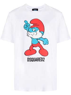 Dsquared2 Smurf-print organic-cotton T-shirt - White