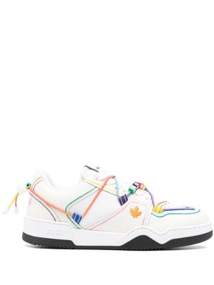 Dsquared2 Spiker logo-beaded leather sneakers - Neutrals