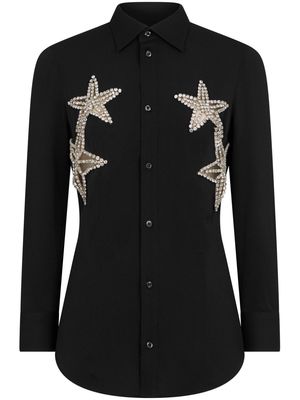 Dsquared2 star-appliqué crystal-embellished shirt - Black