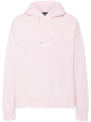 Dsquared2 star-detail cotton hoodie - Pink