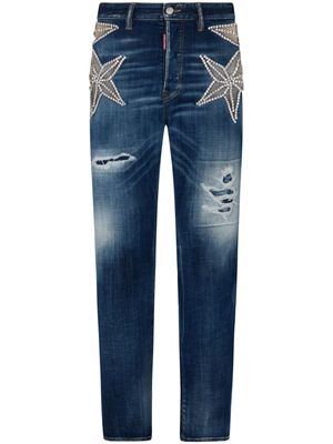 Dsquared2 star-embellished straight-leg jeans - Blue