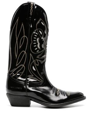 Dsquared2 stitched leather Western boots - Black