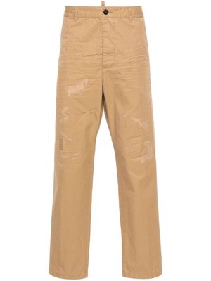 Dsquared2 straight-leg cotton trousers - Brown