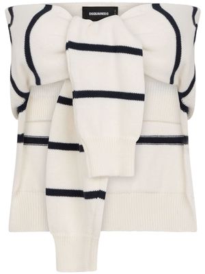 Dsquared2 strapless cotton knit top - White