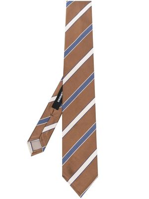Dsquared2 striped cotton-silk tie - Brown