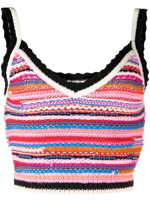 Dsquared2 striped crochet-knit vest - Pink