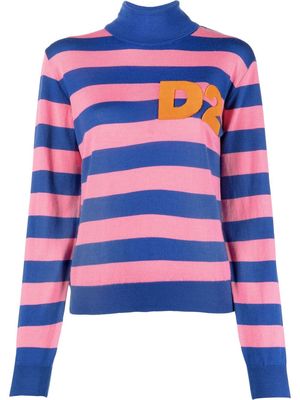 DSQUARED2 striped-knit wool jumper - Blue