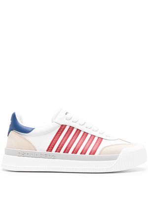 Dsquared2 striped lace-up leather sneakers - White
