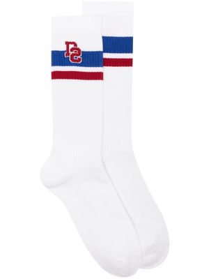 Dsquared2 striped mid crew socks - White