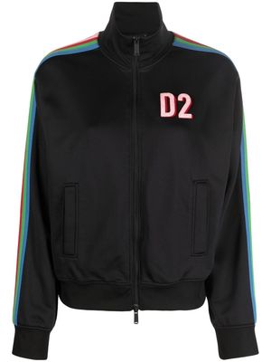 Dsquared2 striped zip-up track jacket - Black