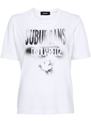 Dsquared2 Suburbans printed cotton T-shirt - White