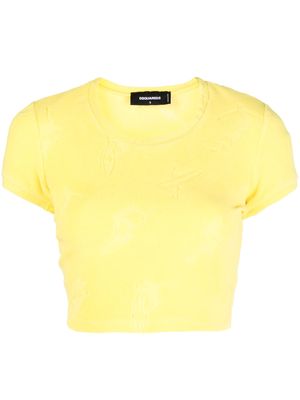 Dsquared2 surfer-jacquard cropped top - Yellow