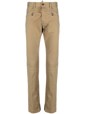 Dsquared2 tapered logo-tag trousers - Neutrals