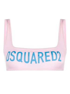 Dsquared2 Technicolor bandeau-style bikini top - Pink