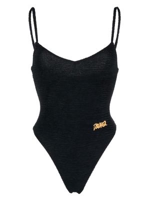 Dsquared2 textured logo-embroidered swimsuit - Black