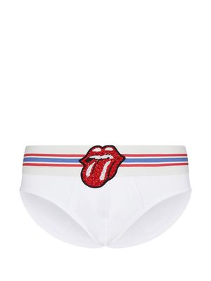Dsquared2 The Rolling Stones appliqué briefs - White