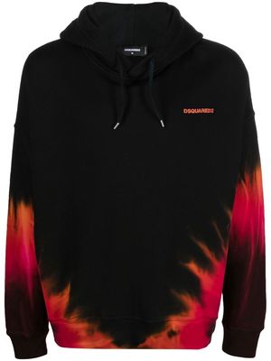 Dsquared2 tie-dye long-sleeve hoodie - Black