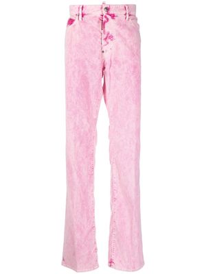 Dsquared2 tie-dye print straight trousers - Pink