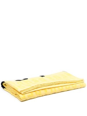 Dsquared2 tone-on-tone logo-jacquard beach towel - Yellow