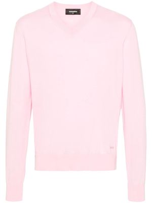 Dsquared2 V-neck cotton jumper - Pink