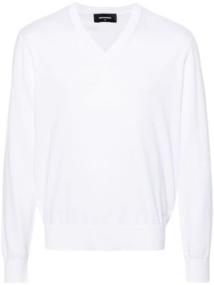 Dsquared2 V-neck cotton jumper - White