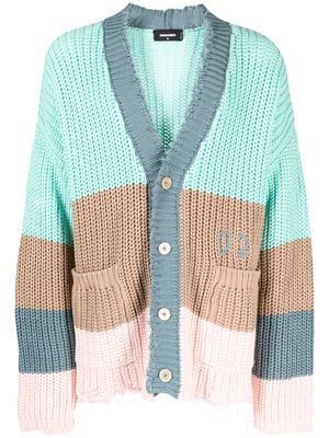 Dsquared2 V-neck distressed cardigan - Blue